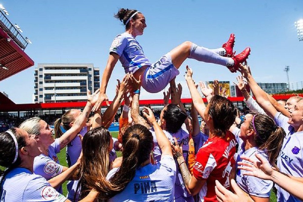 Selebrasi Barcelona Femeni usai menjuarai Liga Spanyol Wanita  -  Instagram