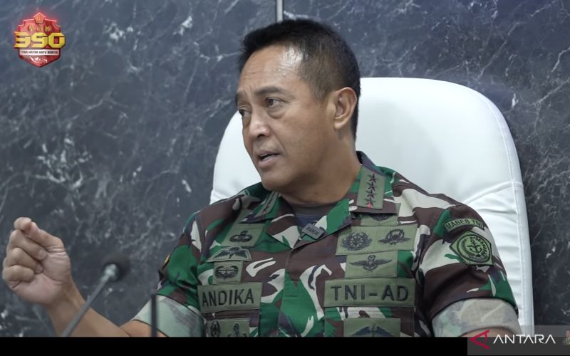 Tangkapan layar Panglima TNI Jenderal Andika Perkasa/ANTARA - Putu Indah Savitri