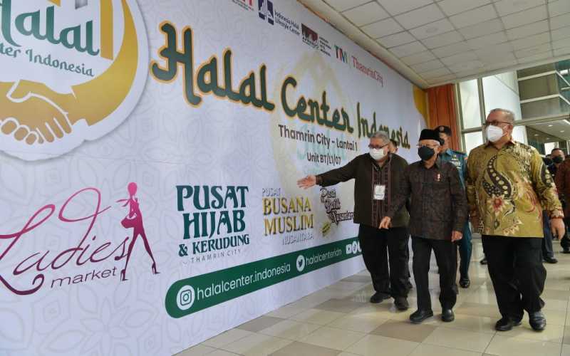 Wapres Ma'ruf Amin saat menghadiri acara Halal Industri Event 2022 di Jakarta, Selasa (24/05/2022)  -  Setwapres