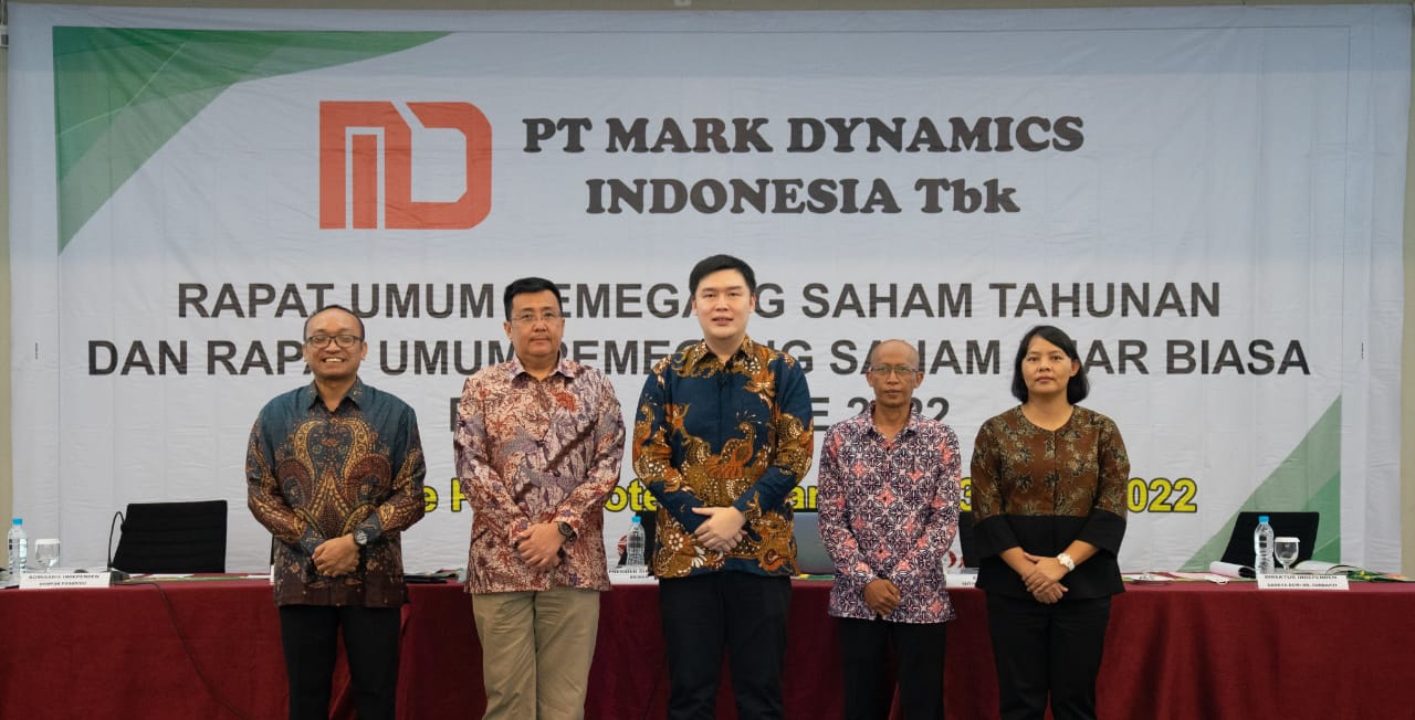 Presiden Direktur MARK Ridwan Goh (tengah) pada RUPS Tahunan 2022 yang digelar di Prime Plaza Hotel Kualanamu, Kabupaten Deli Serdang, Sumatra Utara, Senin (30/5/2022).  -  Istimewa