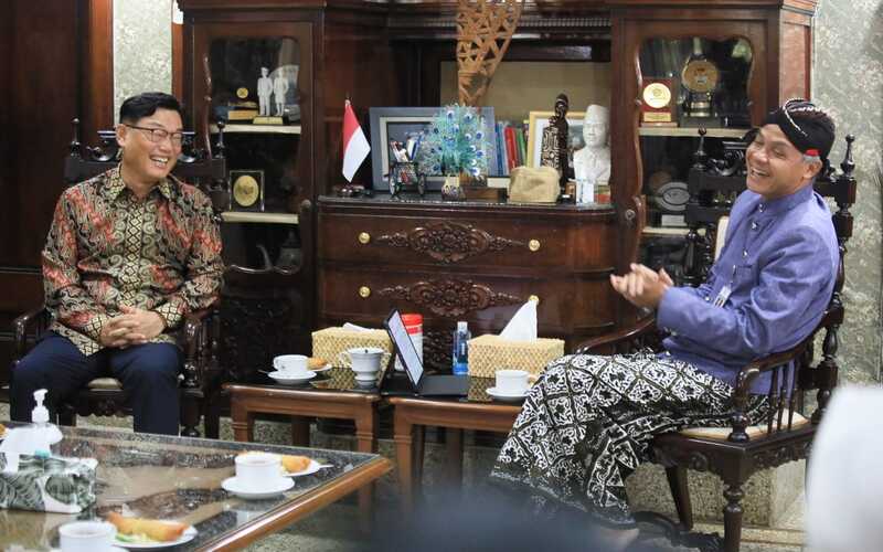 Duta Besar Republik Korea untuk Indonesia, Park Tae-sung bertemu dengan Gubernur Jawa Tengah Ganjar Pranowo di Puri Gedeh Semarang. - Istimewa.