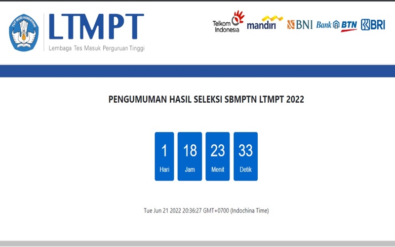 Pengumuman SBMPTN 2022 besok, 23 Juni 2022 jam 15.00 WIB