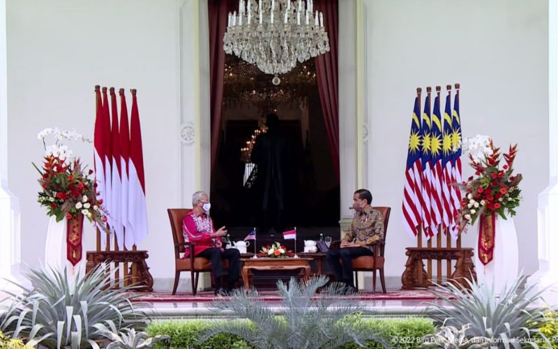 Presiden Joko Widodo (Jokowi) menerima kunjungan PM Malaysia Dato Sri Ismail Sabri Yaakob, di Istana Merdeka, Jakarta, Jumat (1/4/2022) - Sumber: Tangkapan Layar -  BPMI Setpres