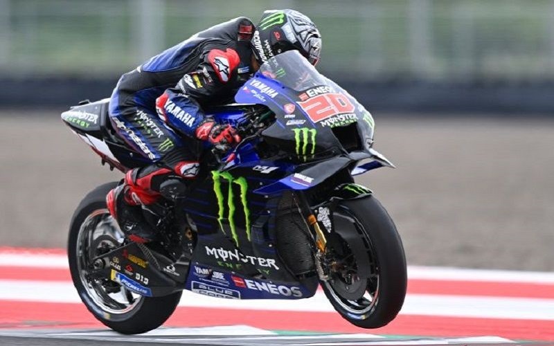 Fabio Quartararo, pembalap Monster Energy Yamaha berlaga di MotoGP Mandalika 2022 - Antara