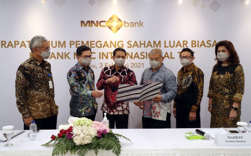 RUPSLB MNC Bank yang diselenggarakan di Jakarta, Rabu (3/2/2021) - Istimewa