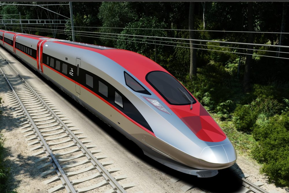 Rangkaian Electric Multiple Unit (EMU) atau kereta untuk proyek Kereta Cepat Jakarta  Bandung (KCJB) mulai dikirim dari China ke Indonesia pada Jumat (5/8 - 2022) / Dok. KCIC
