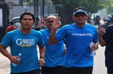Gebrakan Sandi Uno : Lari 8 Km dari Rumah ke Kantornya di Balai Kota