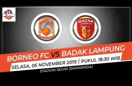 Badak Lampung Imbangi Borneo FC 1-1, Gusur Persija ke Posisi 15