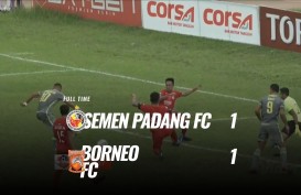 Borneo FC Ditahan Semen Padang 1-1, Rebutan Runner Up masih Panas. Ini Videonya