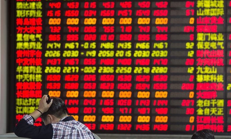 Ilustrasi. Bursa saham China. -  Qilai Shen/ Bloomberg