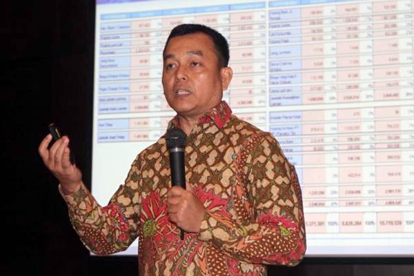 Direktur Utama PT PP Properti Tbk Taufik Hidayat memaparkan kinerja perseroan, di Jakarta, Selasa (25/7). - JIBI/Endang Muchtar