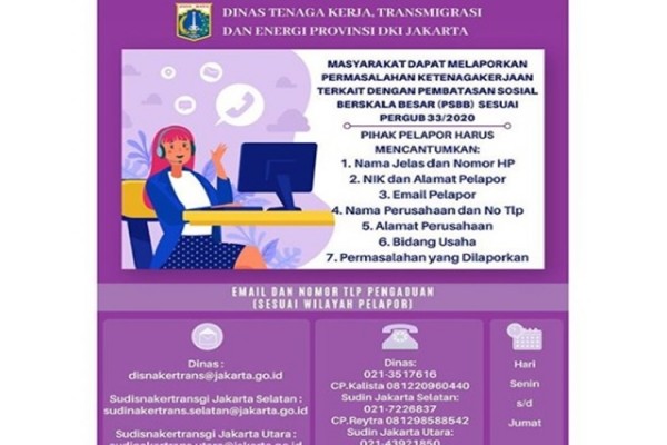 Selama PSBB, Pemprov DKI Rutin Sidak Perusahaan dan Buka Kanal Aduan  Karyawan - Jakarta - Bisnis.com
