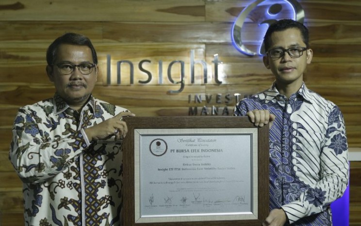 PT Insight Investments Management (Insight) resmi mencatatkan reksa dana exchange traded fund (ETF) yakni Reksa Dana Indeks Insight ETF FTSE Indonesia Low Volatility Factor Index di Bursa Efek Indonesia pada Kamis (11/6 - 2020).