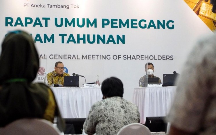 Suasana Rapat Umum Pemegang Saham Tahunan 2019 PT Aneka Tambang Tbk di Jakarta, Kamis (11/6 - 2020). Istimewa