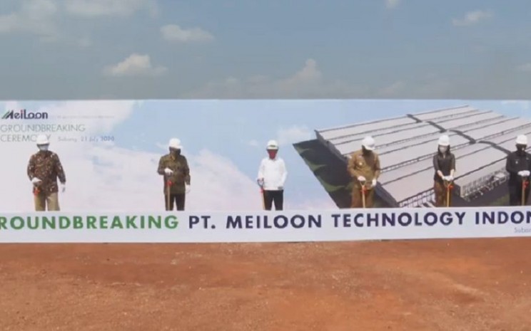 Groundbreaking relokasi pabrik PT Meiloon Technology di Kabupaten Subang, Jawa Barat. / Istimewa