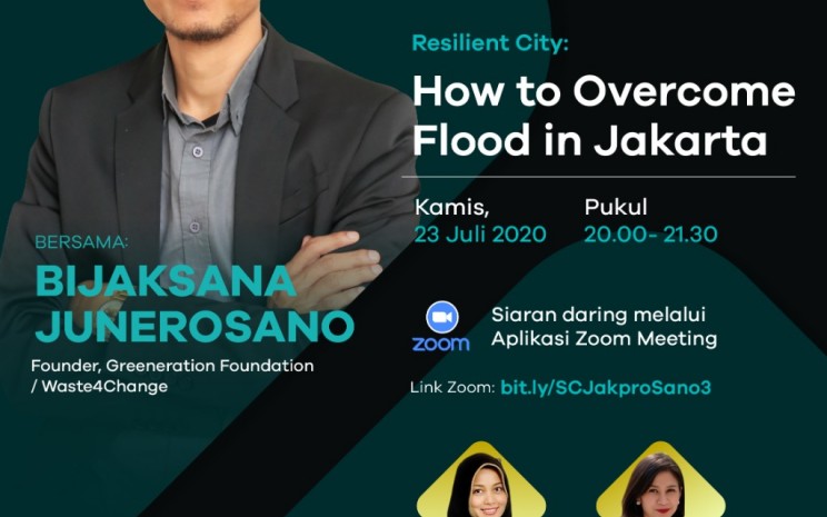 Official Poster Webinar: SimakKamis, Seri Sustainable City Season II Eps. 3: How to Overcome Flood in Jakarta
