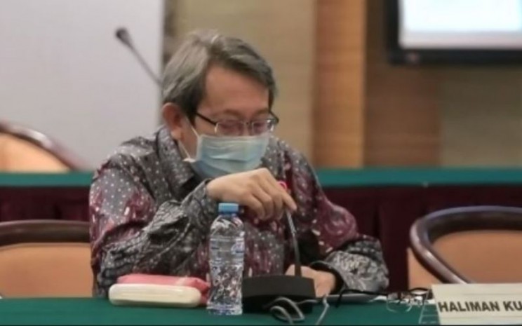 Direktur Utama Indoritel Makmur Internasional Haliman Kustedjo dalam paparan publik perseroan yang berlangsung di Jakarta, Senin (31/8 - 2020)