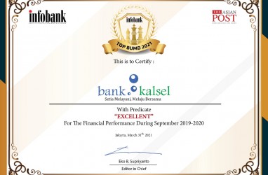 Bank Kalsel Raih Penghargaan Infobank TOP BUMD Award 2021