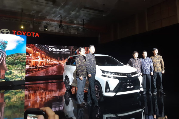 Peluncuran Toyota Veloz, Selasa (15/1/2019). Desain Avanza baru terinspirasi dari model Toyota Vellfine.  - Bisnis.com/Thomas Mola