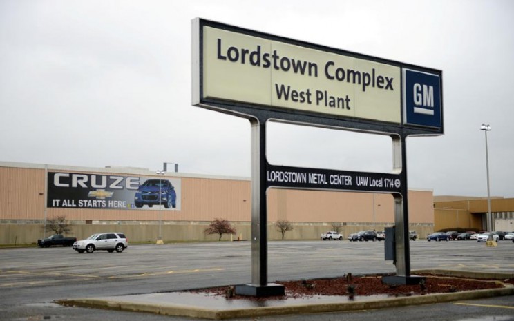 Pemandangan pintu masuk Pabrik Barat di Kompleks General Motors, Lordstown, pabrik perakitan di Warren, Ohio, AS, 26 November 2018. REUTERS 
