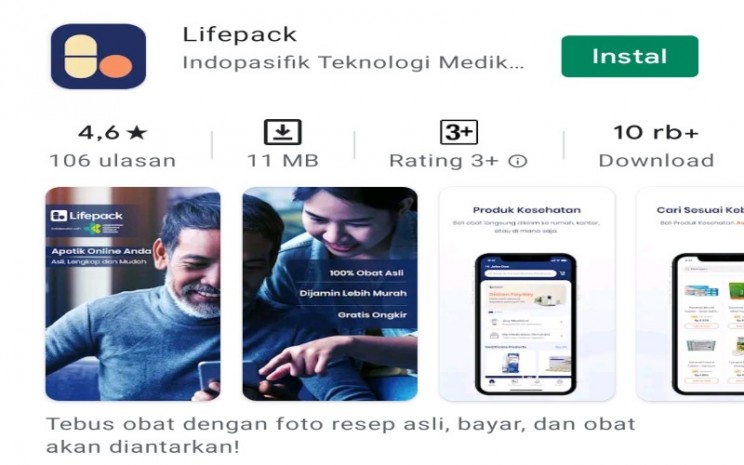 Ilustrasi aplikasi Lifepack.
