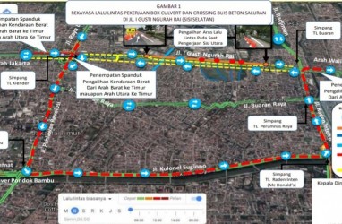 Ada Pekerjaan Infrastruktur, Lalu Lintas Jalan I Gusti Ngurah Rai Jakarta Direkayasa Selama 2 Bulan