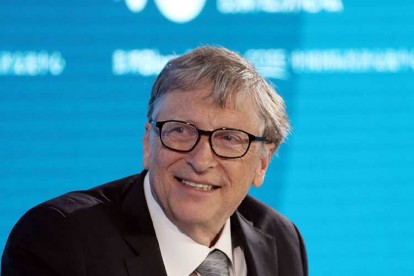 Co-chair Bill and Melinda Gates Foundation, Bill Gates menjadi pembicara saat Bloomberg New Economy Forum di Beijing, China, Kamis (21/11/2019). Bloomberg - Takaaki Iwabu