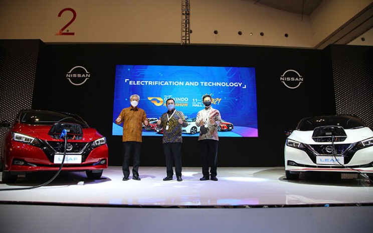 Nissan memperkenalkan kendaraan listrik di Indonesia dengan menghadirkan The All-New Nissan Leaf dan Nissan Kicks e-Power di ajang Gaikindo Indonesia International Auto Show (GIIAS) yang digelar pada 11 hingga 21 November 2021, Tangerang, Banten.  - Nissan