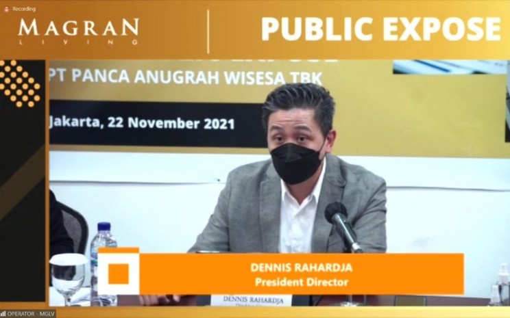 Direktur Utama PT Panca Anugrah Wisesa Tbk. (MGLV) dalam paparan publik, Senin (22/11 - 2021).