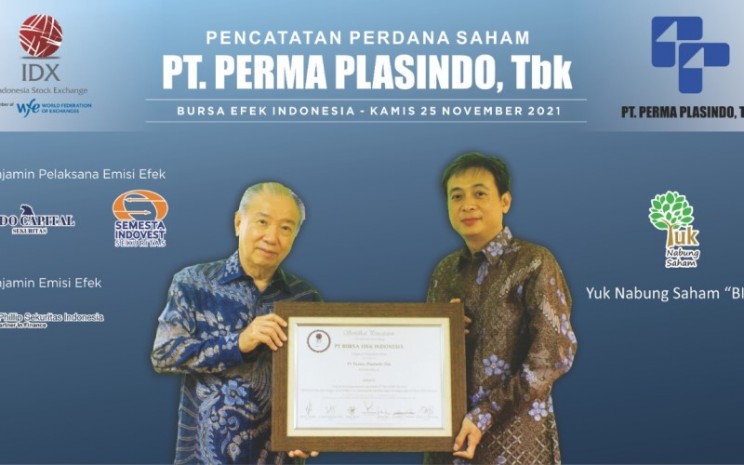 Seremoni penawaran saham perdana PT Perma Plasindo Tbk. (BINO) pada 25 November 2021. - Istimewa