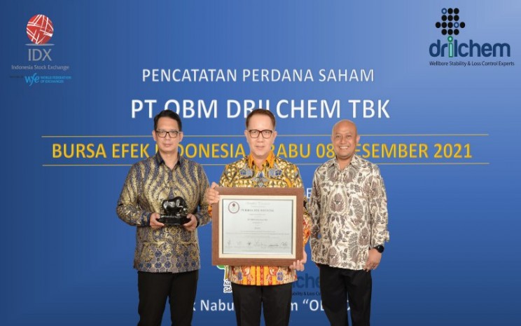 PT OBM Drilchem Tbk (OBMD) resmi tercatat di Bursa Efek Indonesia pada Rabu (8/12 - 2021). Istimewa