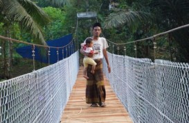 Warga Dua Desa di Ciamis Kini Tak Lagi Nekat Menyeberang Jembatan Rusak