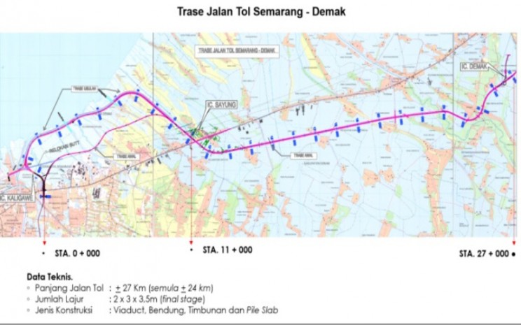Trase Jalan Tol Semarang/Demak. Istimewa