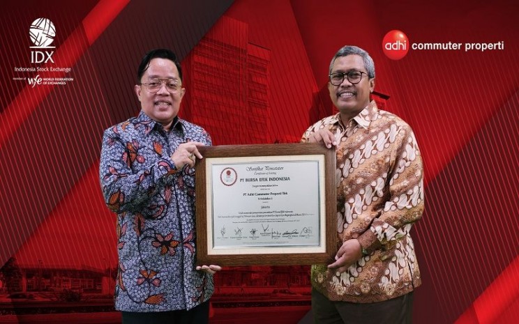 Seremoni Virtual Pencatatan Perdana Saham PT Adhi Commuter Properti Tbk dengan kode saham ADCP, sebagai Perusahaan Tercatat ke-8 di Bursa Efek Indonesia (BEI) pada 2022, Rabu (23/2/2022) - Dok.BEI.