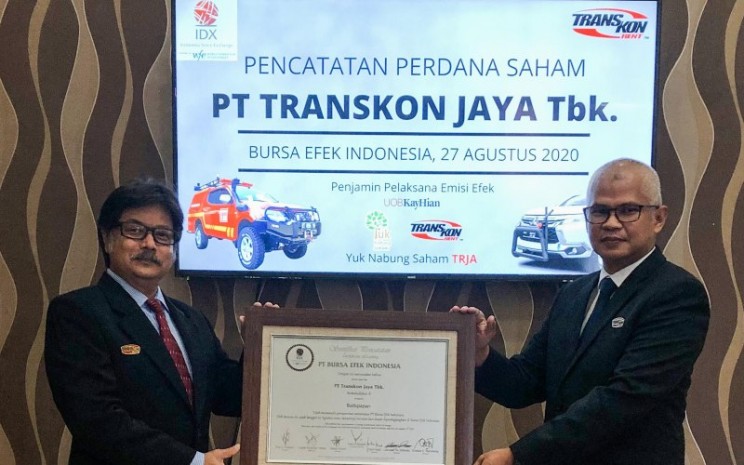 PT Transkon Jaya Tbk. (TRJA) resmi menjadi perusahaan tercatat di Bursa Efek Indonesia pada Kamis (27/8 - 2020). Istimewa