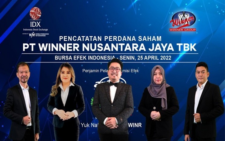 Seremoni Virtual Pencatatan Perdana Saham PT Winner Nusantara Jaya Tbk dengan kode saham WINR sebagai Perusahaan Tercatat ke-18 di Bursa Efek Indonesia (BEI) pada tahun 2022 - Dok.BEI. 