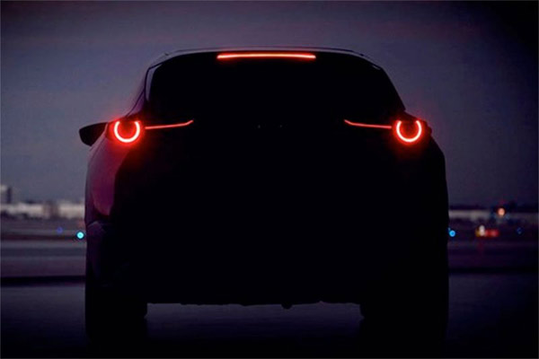 Siluet mobil SUV Mazda terbaru yang akan dirilis di pameran otomotif Jenewa pada 7-17 Maret 2019.  - Mazda