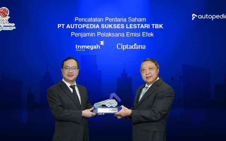 Seremoni virtual pencatatan saham perdana PT Autopedia Sukses Lestari Tbk. (ASLC) pada Selasa, 25 Januari 2022. - Istimewa