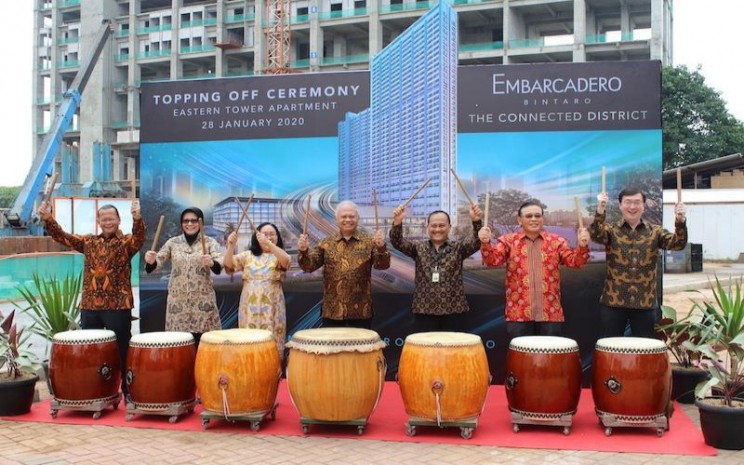 PT Lippo Karawaci Tbk. (LPKR) melaksanakan Topping Off Ceremony pembangunan Eastern Tower Apartment Embarcadero Bintaro, Tangerang Selatan, pada 18 Januari 2020. - LPKR