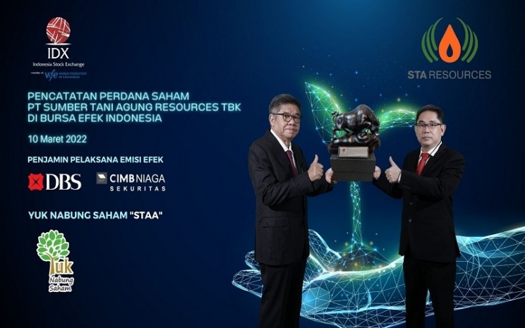 Seremoni Virtual Pencatatan Perdana Saham PT Sumber Tani Agung Resources Tbk dengan kode saham STAA, sebagai Perusahaan Tercatat ke-11 di Bursa Efek Indonesia (BEI) pada 2022, Kamis (10/3/2022) - Dok.BEI