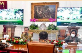Sri Mulyani Unggah Foto Bareng Presiden, Benda di Belakang Jokowi Bikin Gagal Fokus