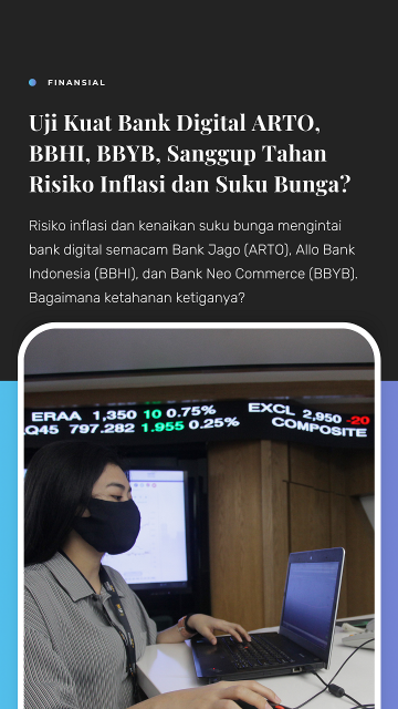 Uji Kuat Bank Digital ARTO, BBHI, BBYB, Sanggup Tahan Risiko Inflasi dan Suku Bunga?
